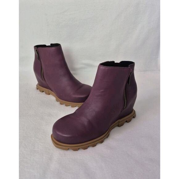 Sorel Womens Joan Of Actic Iii PURPLE LEATHER Ice Wine Gum SIZE 7.5 - Picture 1 of 9